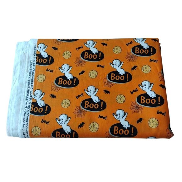 Casper Halloween Boo! AOP Camelot Fabrics 2021 Bats Spider-Webs 3 Yards 108 x 88 - Picture 1 of 9